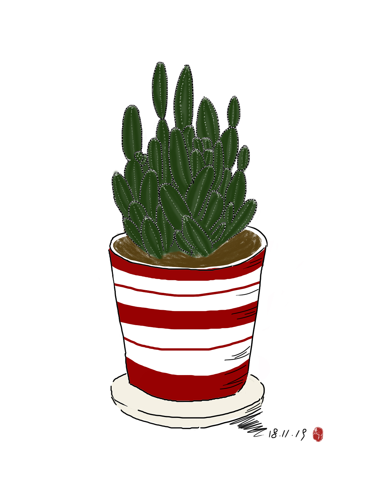 办公桌的仙人掌