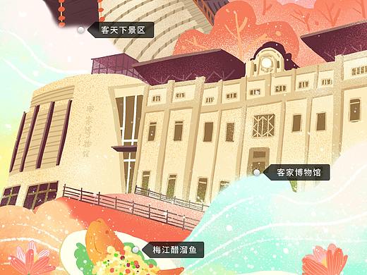 【初瑾】梅州景点海报