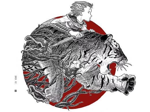 黑白插画创作练习