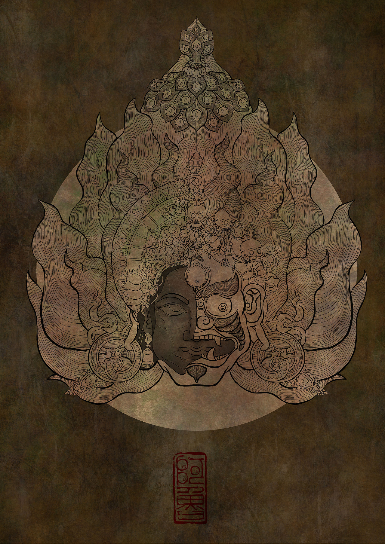 藏传佛教插画文创设计2