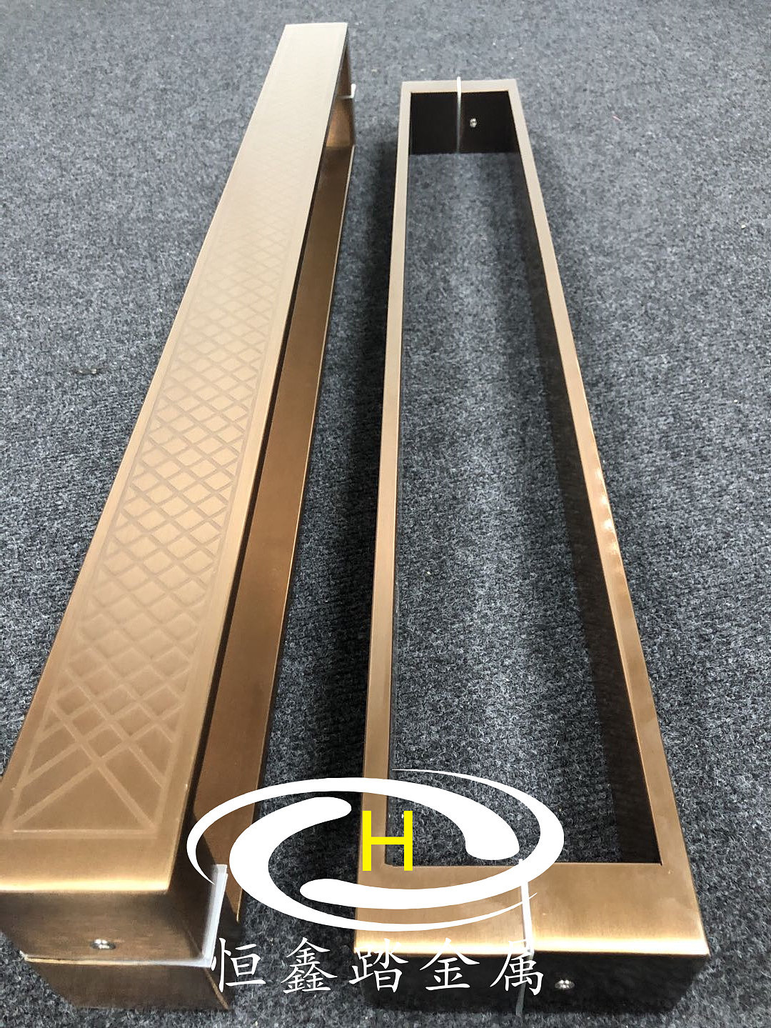 售楼部不锈钢大门拉手玫瑰金不锈钢门把手花色选购技巧