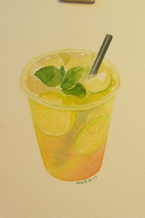 手绘水彩美食饮品2