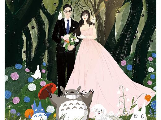 龙猫主题婚礼请柬设计