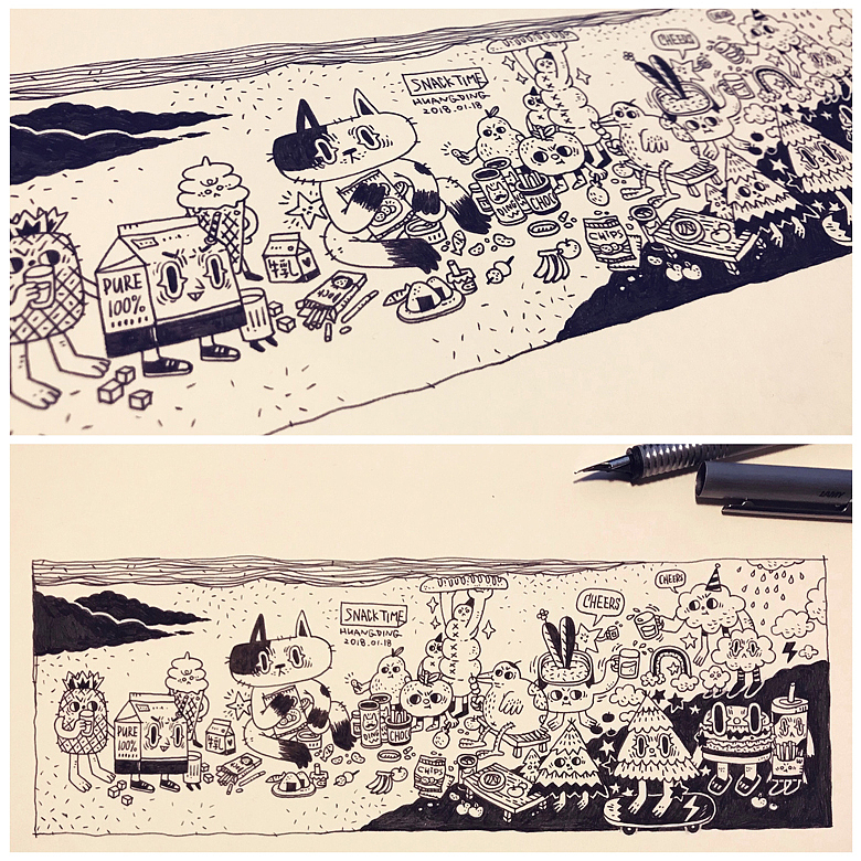 岛上的小孩们（图ZMTA4Njc5NjE2） - 艺术插画 - 站酷设计师丁几huangding原创素材 - 站酷ZCOOL