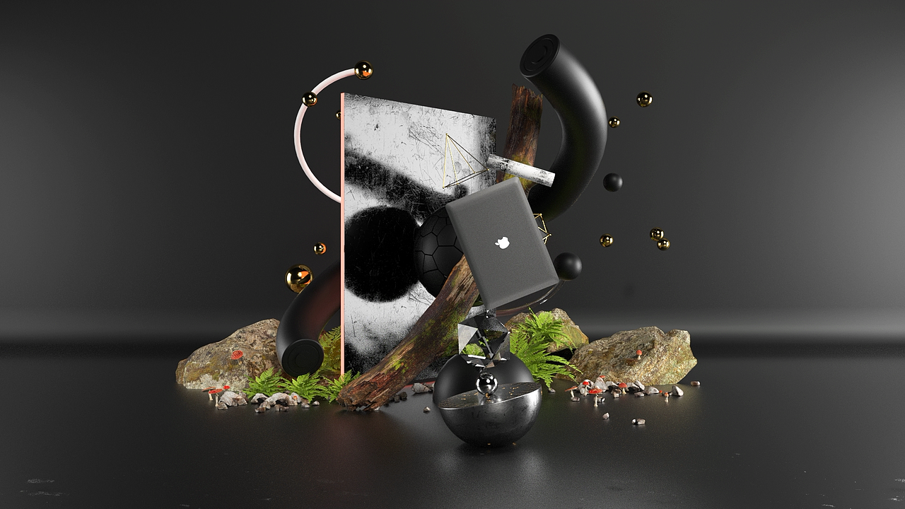 c4d产品动画 《apple苹果电脑动画》