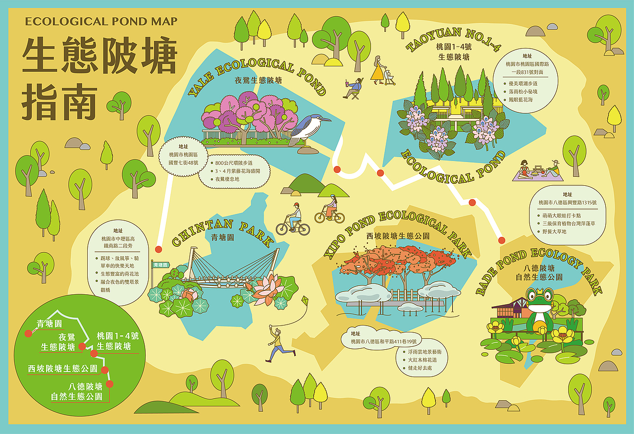 平面插畫｜桃園埤塘地圖（图ZMjU3MzUwNzMy） - 宣传物料 - 站酷设计师jiangjiangXin原创素材 - 站酷ZCOOL