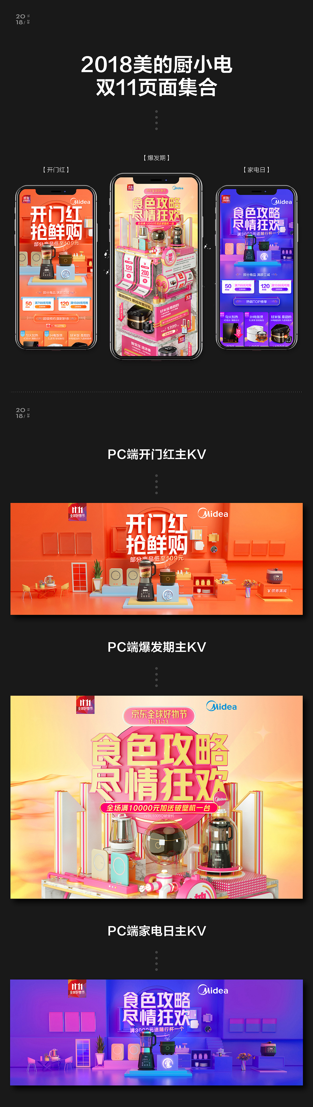 2018美的厨小电双11三波页面集合（图ZMTM3MDA3MDg0） - 电商 - 站酷设计师阿荔荔原创素材 - 站酷ZCOOL