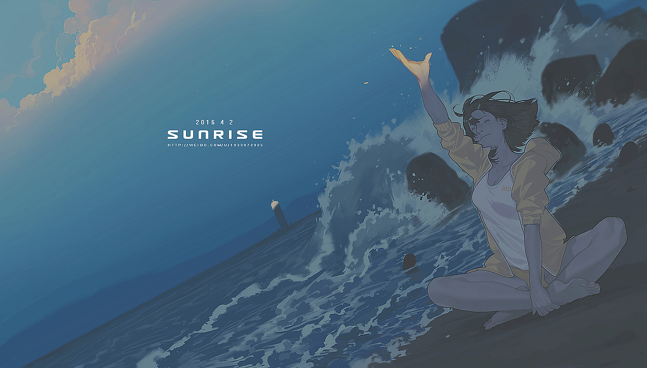 日落. 日出. 夜晚（图ZNDc3MDM0NjQ=） - 艺术插画 - 站酷设计师蓝色放映原创素材 - 站酷ZCOOL