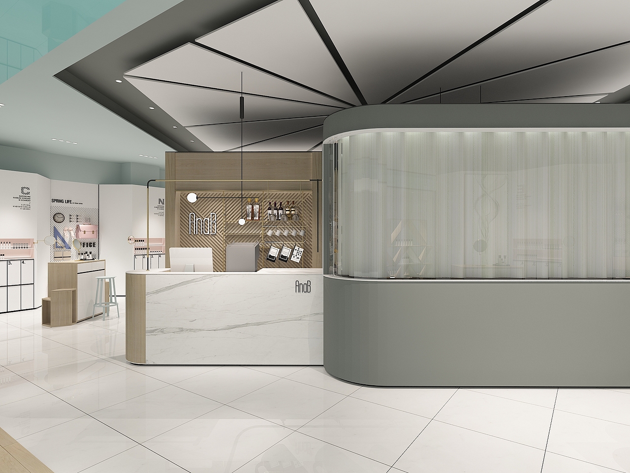 養(yǎng)膚護膚館×SMOO I 美容店鋪設(shè)計（圖ZMjc2NDgxNjIw） - 其他空間 - 站酷設(shè)計師Armin阿民原創(chuàng)素材 - 站酷ZCOOL