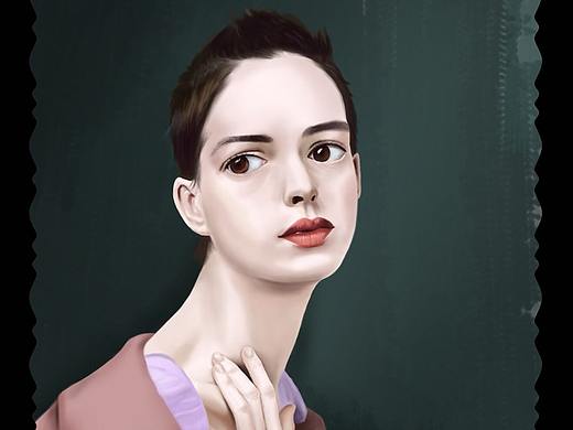 人物肖像绘画-安妮·海瑟薇