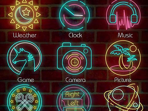 霓虹灯手机图标练习