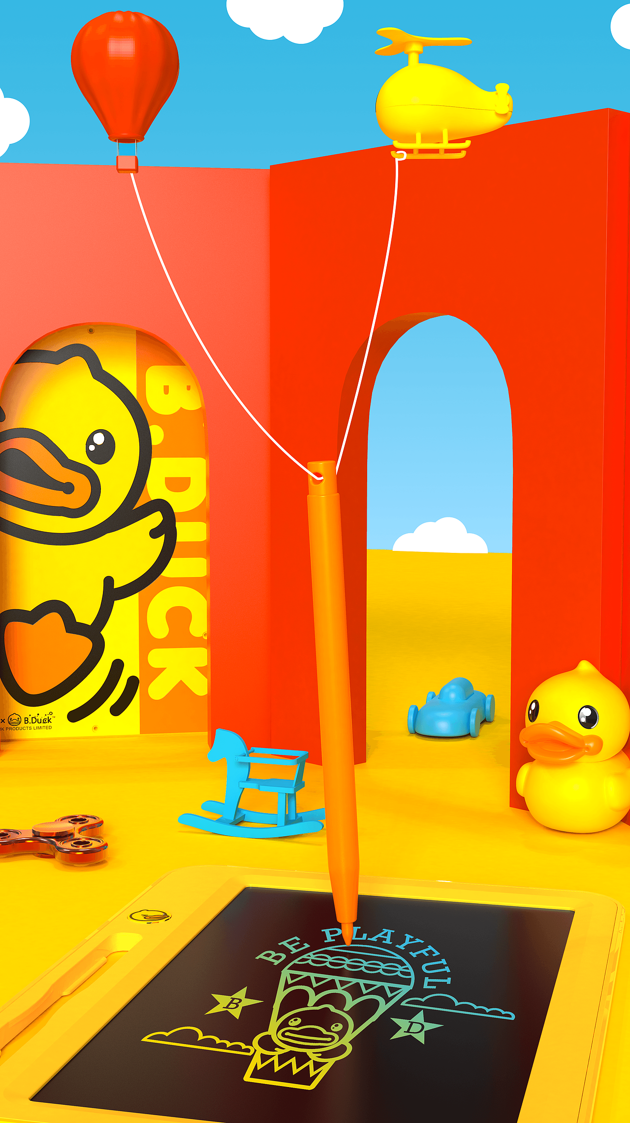 b.duck小黄鸭 8.5寸儿童彩色液晶手写板