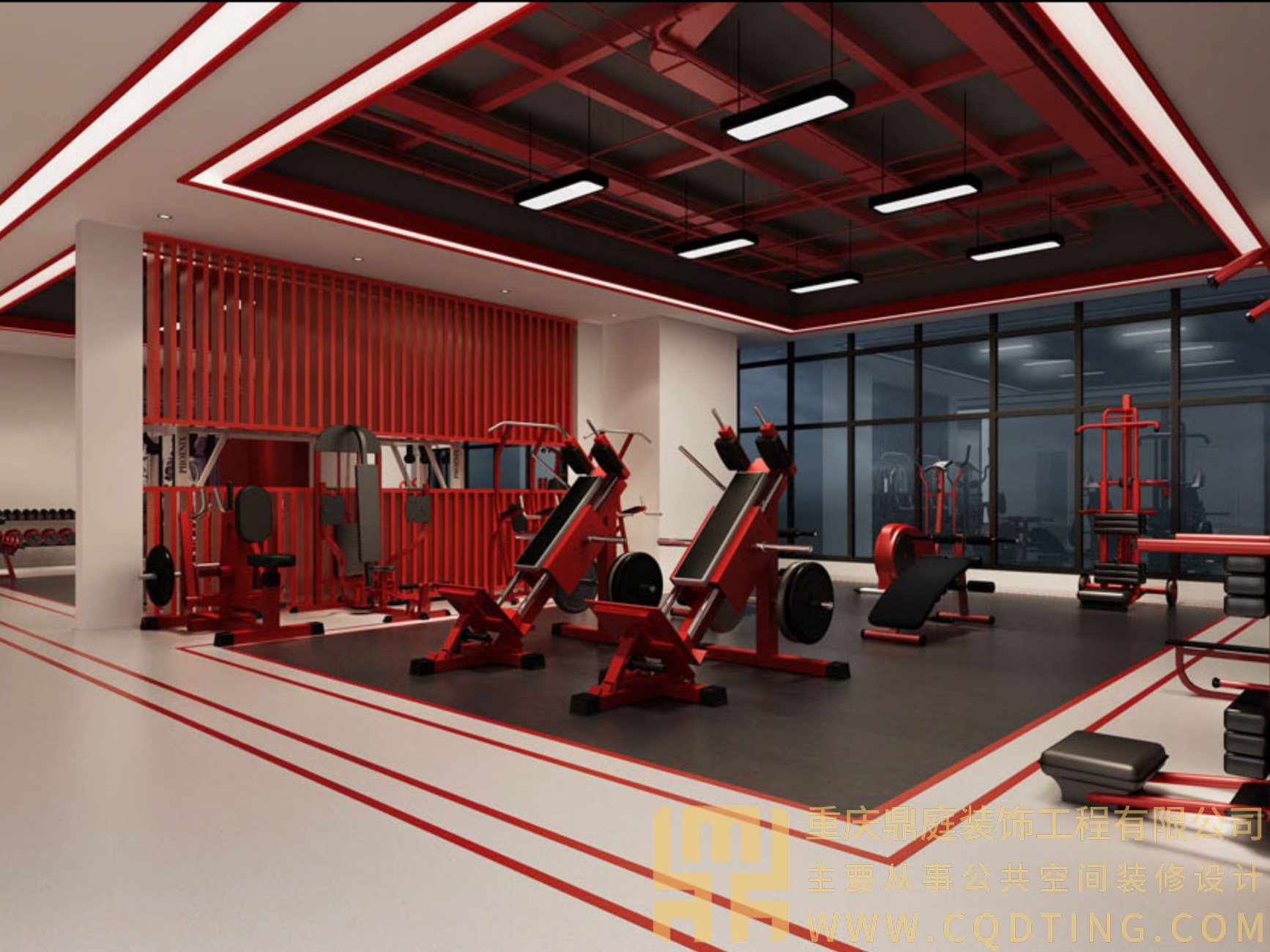 重庆健身房装修设计公司/健身房装修预算/健身房设计_重庆鼎庭装饰-站酷ZCOOL
