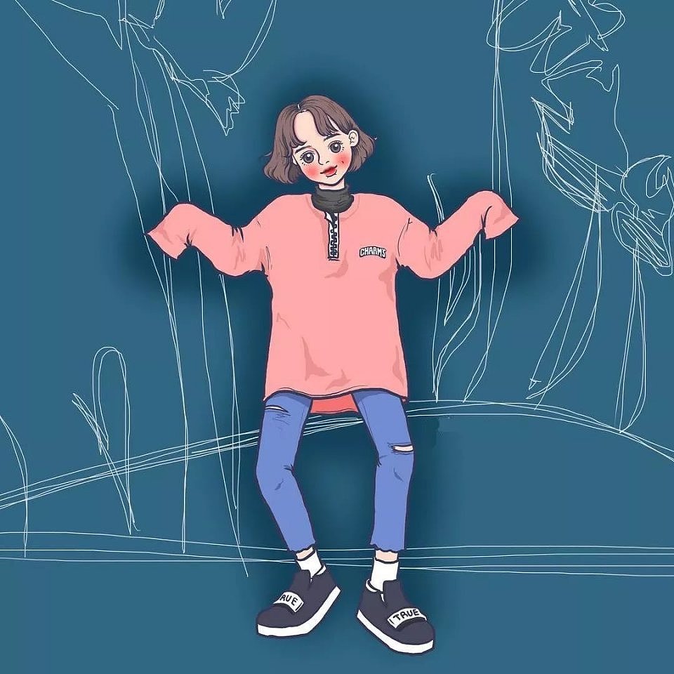 定制Q版写实卡通唯美黑白简笔qq微信头像标图案