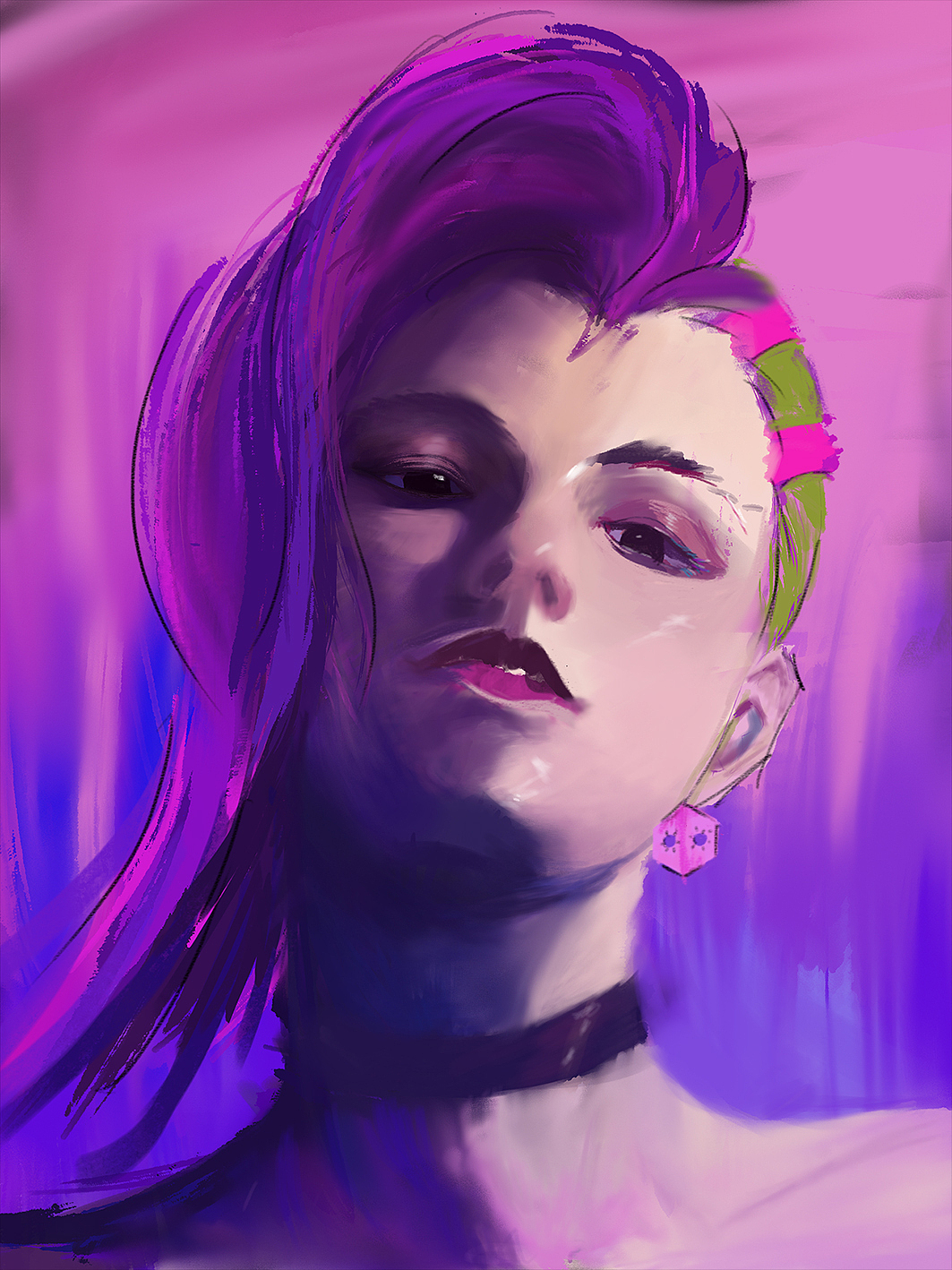 人物臨摹練習(xí) 守望先鋒 黑影（圖ZMTUwNjc1Njky） - 創(chuàng)作習(xí)作 - 站酷設(shè)計(jì)師木水藍(lán)天原創(chuàng)素材 - 站酷ZCOOL