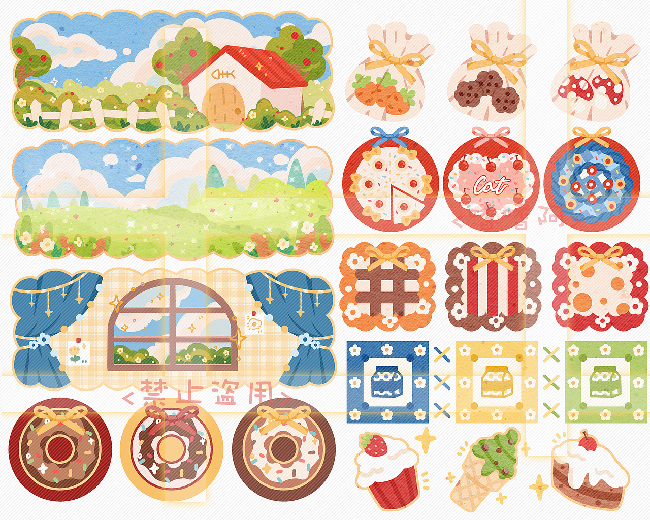 小动物贴纸成稿展示（图ZMjY4OTg4Mzg0） - 新锐潮流插画 - 站酷设计师嗜嗜啊原创素材 - 站酷ZCOOL