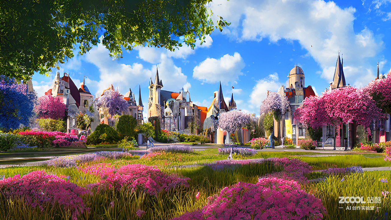 #AI创作实验室#【组图】宫殿门前花满庭