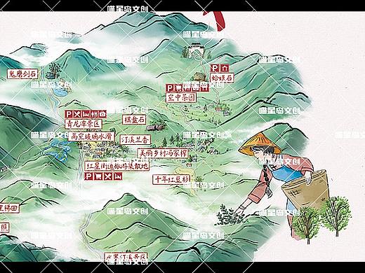 景区旅游手绘地图，智慧地图产品绘制设计