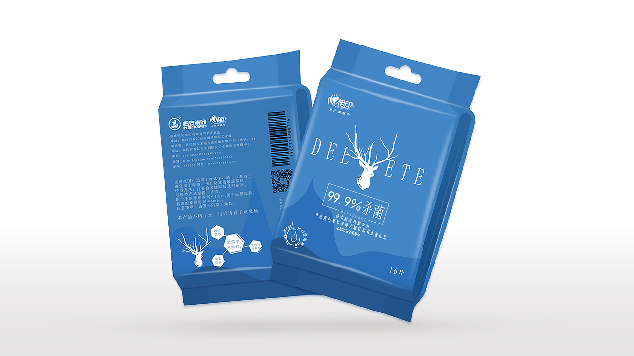 Delete·向美好生活靠近!心相印 湿巾包装设计