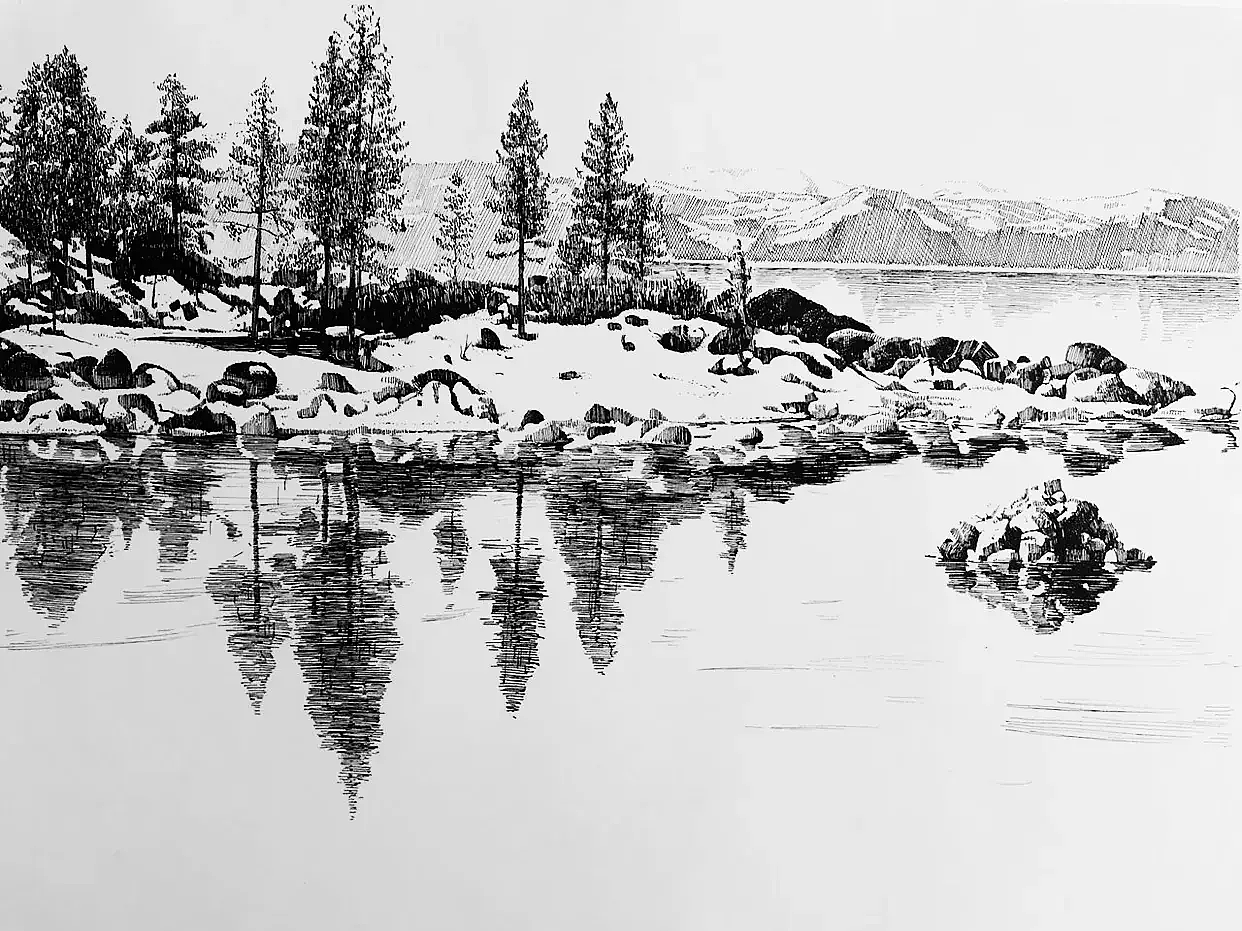 钢笔画雪景系列|纯艺术|绘画|马国斌钢笔画 - 原创作品 - 站酷 (zcool