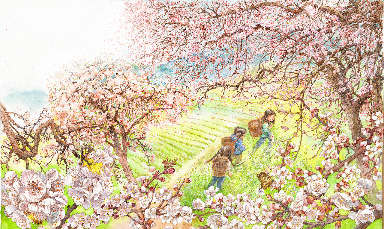 迎春花开了（图ZMjU2NjMxMTg0） - 绘本 - 站酷设计师1979水印原创素材 - 站酷ZCOOL