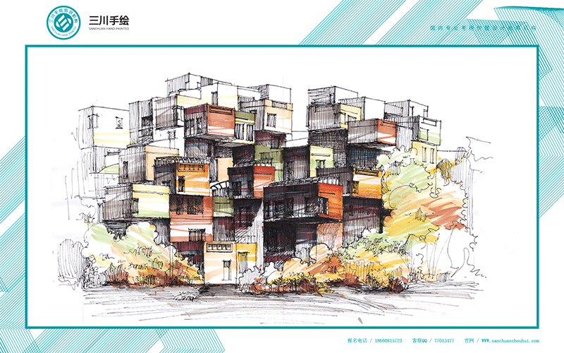 三川手绘欧建古建作品（图ZMjA0MzkxNDQ=） - 建筑设计 - 站酷设计师三川手绘原创素材 - 站酷ZCOOL