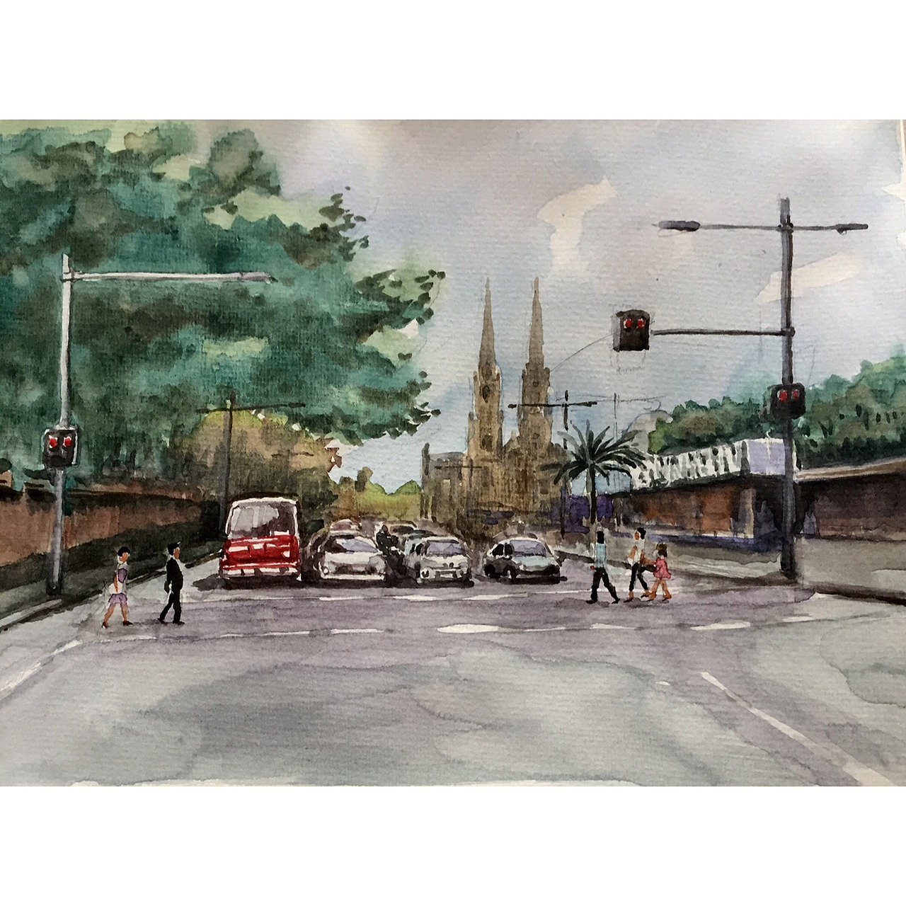 前期水彩风景练习《悉尼风景一》（图ZOTAxOTUzOTY=） - 绘画 - 站酷设计师ZMXART原创素材 - 站酷ZCOOL