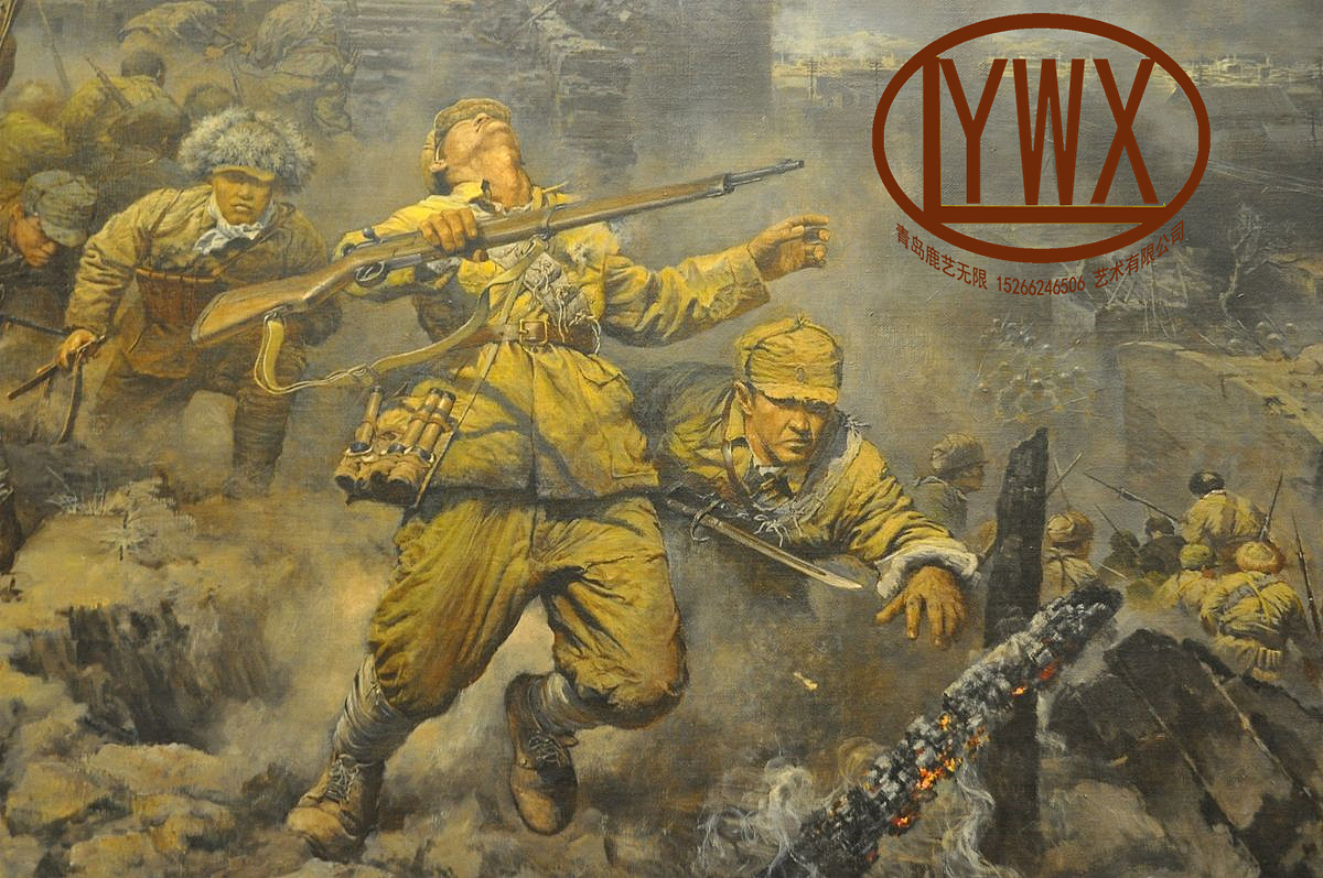 战争壁画场景油画创作