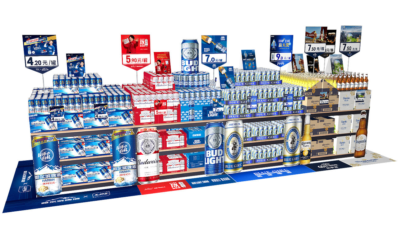 快消品-啤酒-堆头设计