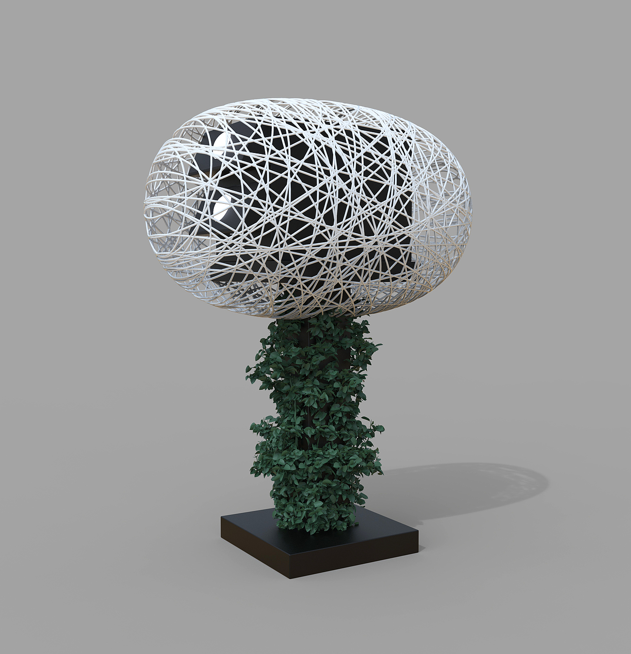 2.5m杆投影仪茧状装置加绿化包装