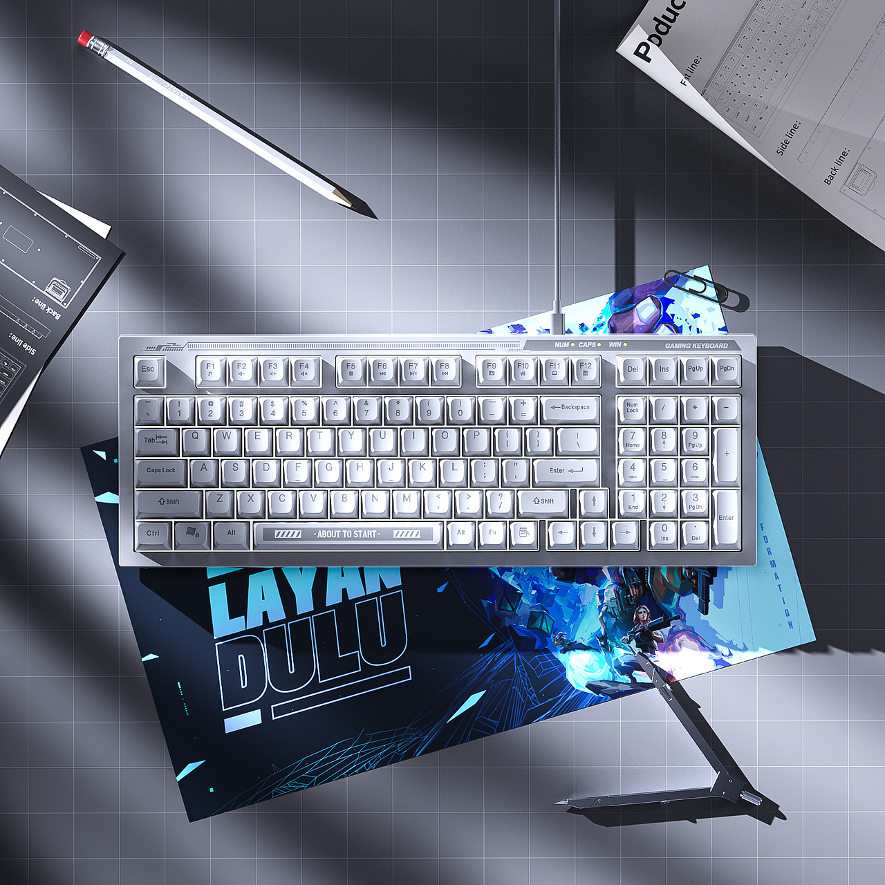 HP耳机键盘-外设产品渲染