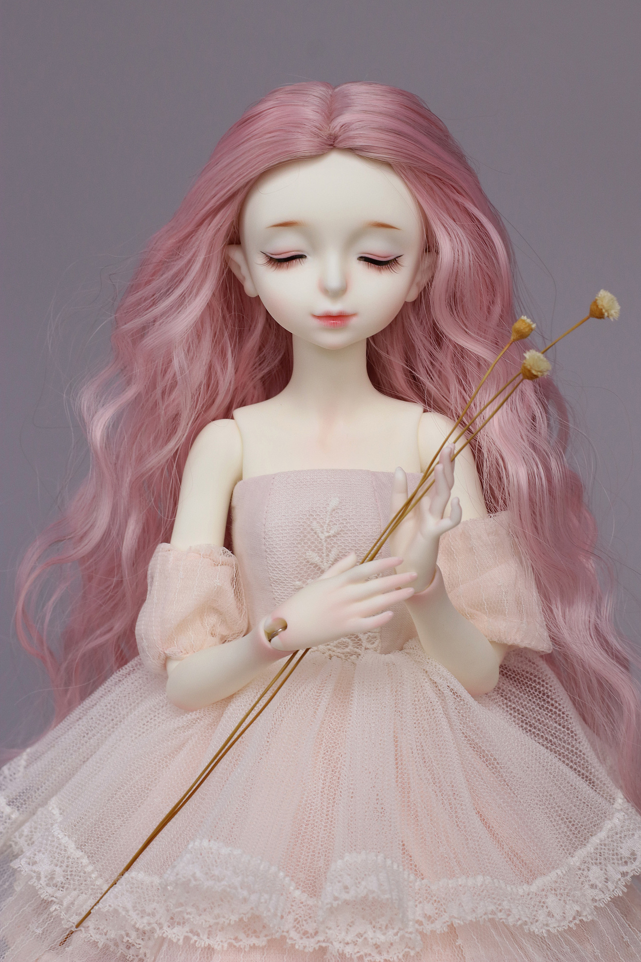 bjd 插画【花花姑娘·倒影】樱花姑娘,浪漫极致_倒影bjd娃娃-站酷