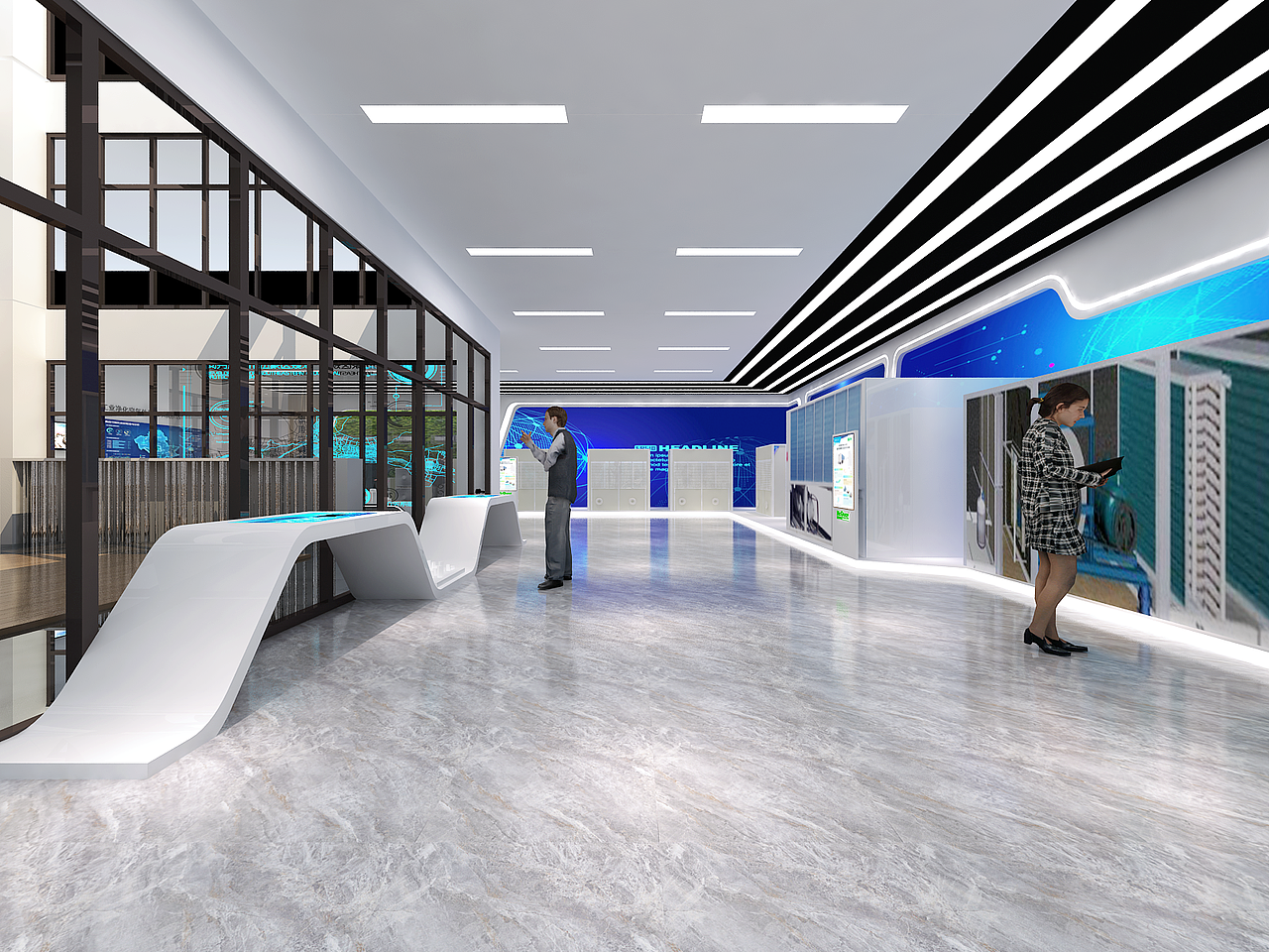 简单的展厅（图ZMTczNTMwNzQw） - 展陈设计 - 站酷设计师一叶知秋设计原创素材 - 站酷ZCOOL