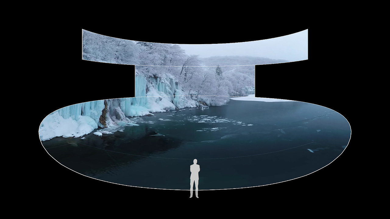 异形幕案例 三折幕四折幕L幕弧幕沙盘cave空间沉浸式展