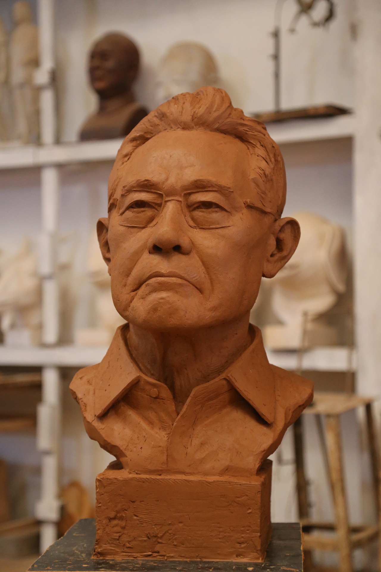 刘杰雕塑作品《钟南山》汉白玉肖像