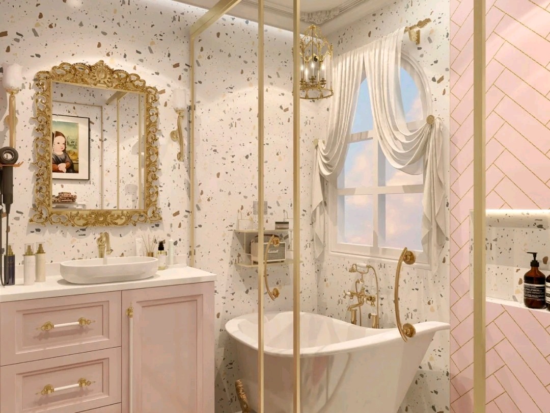 柔和浪漫的粉色浴室和卫生间设计(3) - 设计之家