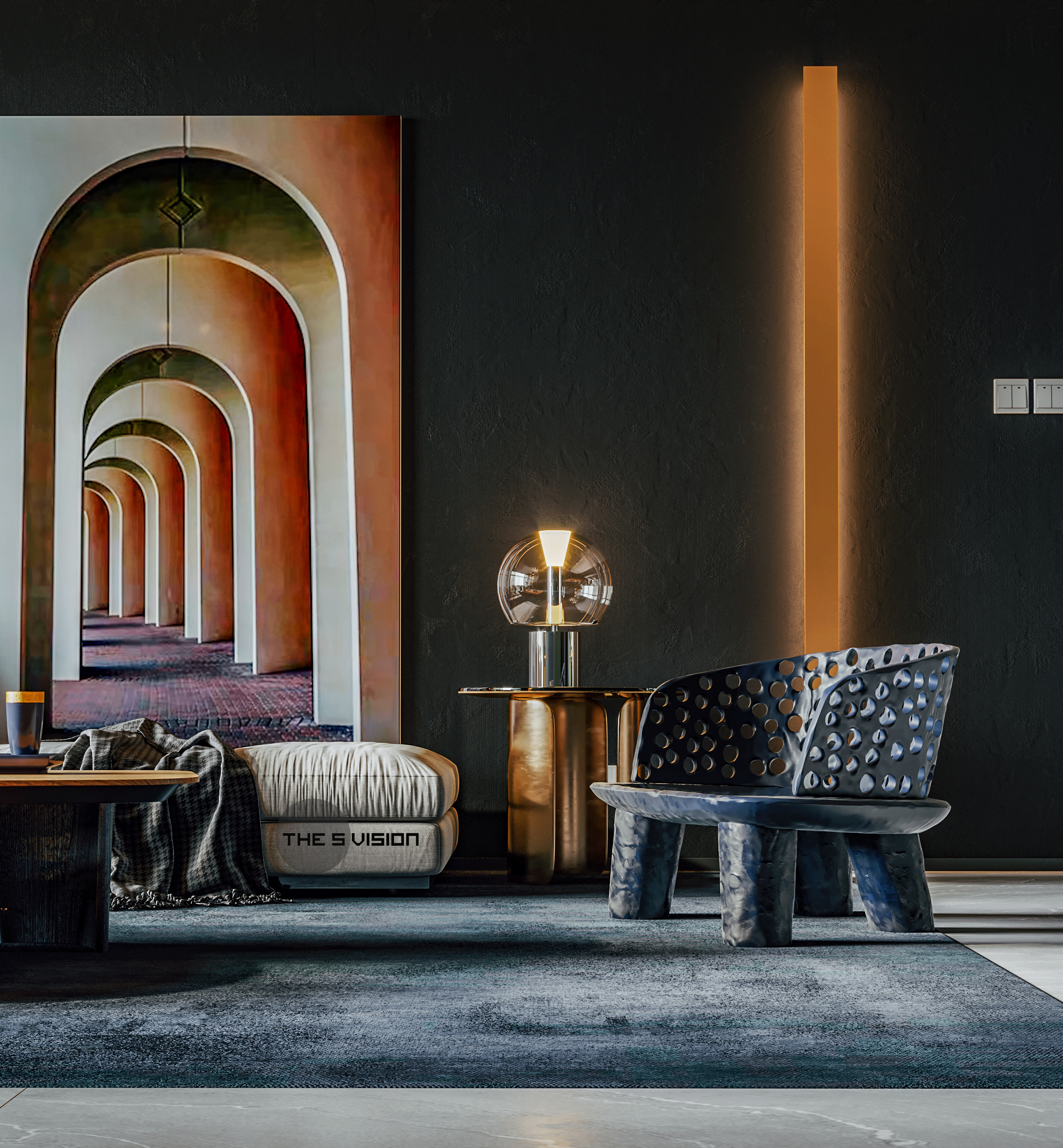 现代平层黑色调