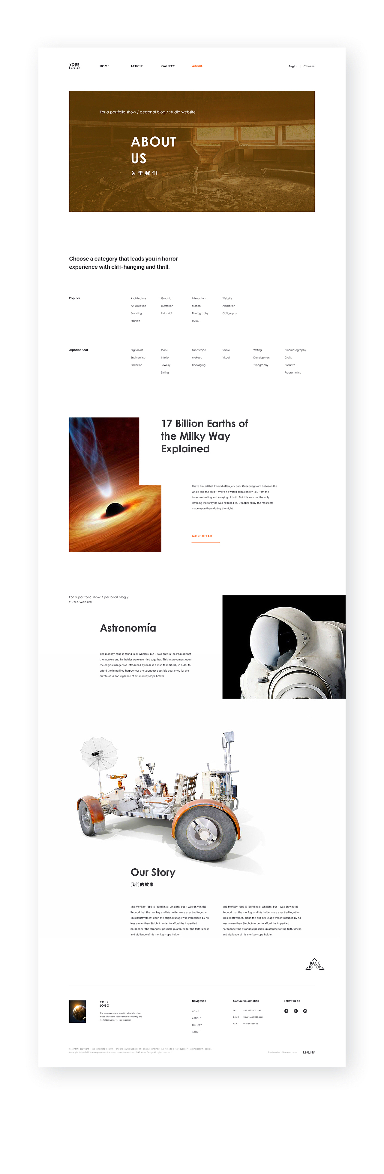 站酷建站 个站/博客 模板设计（图ZMTE3Njk5MTIw） - 个人网站 - 站酷设计师Y_Design原创素材 - 站酷ZCOOL