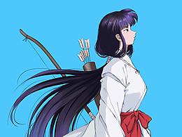古风画素描