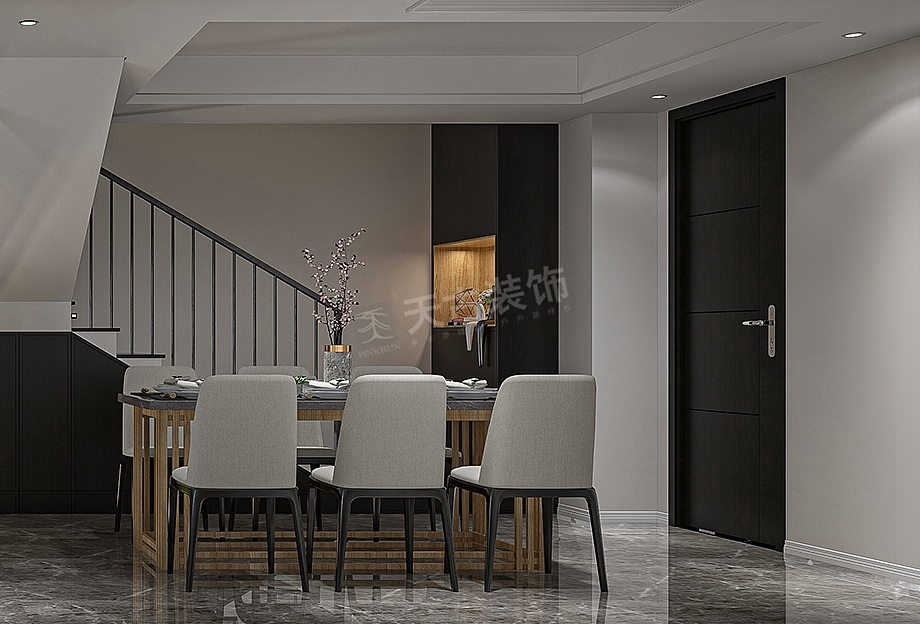 保利山庄梧桐/海棠装修,跃层户型现代简约设计效果图（图ZMTk2ODgyNjY4） - 家装设计 - 站酷设计师天古装饰设计师T原创素材 - 站酷ZCOOL