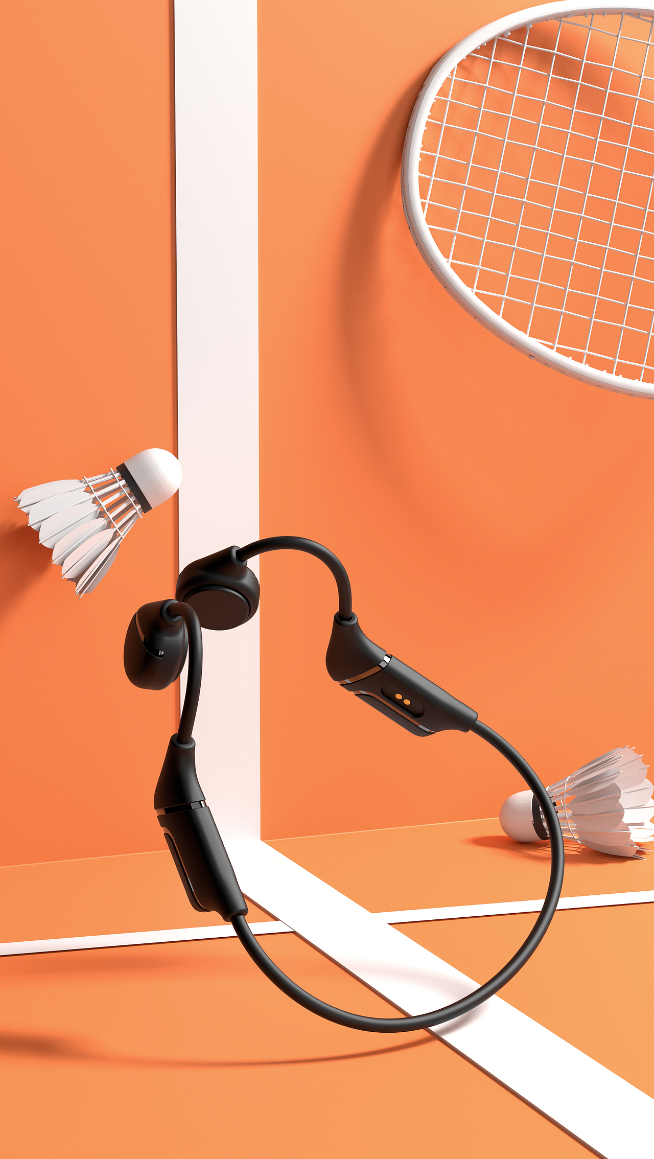 骨导蓝牙耳机C4D渲染