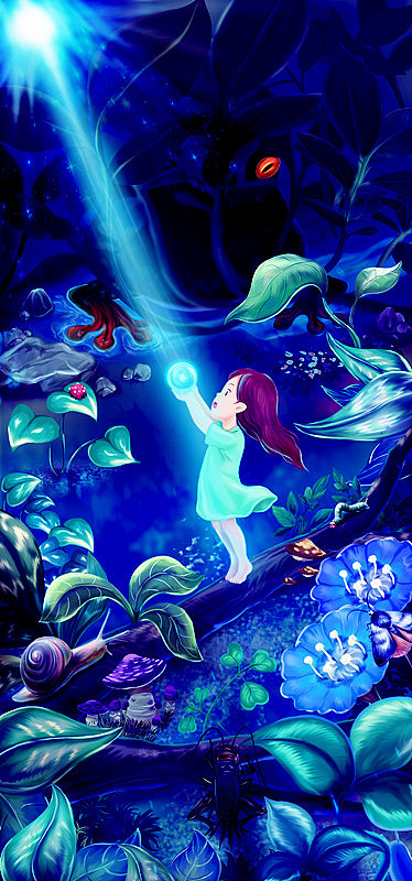 手机壁纸绘制——《奇幻丛林冒险之魅眼光球》