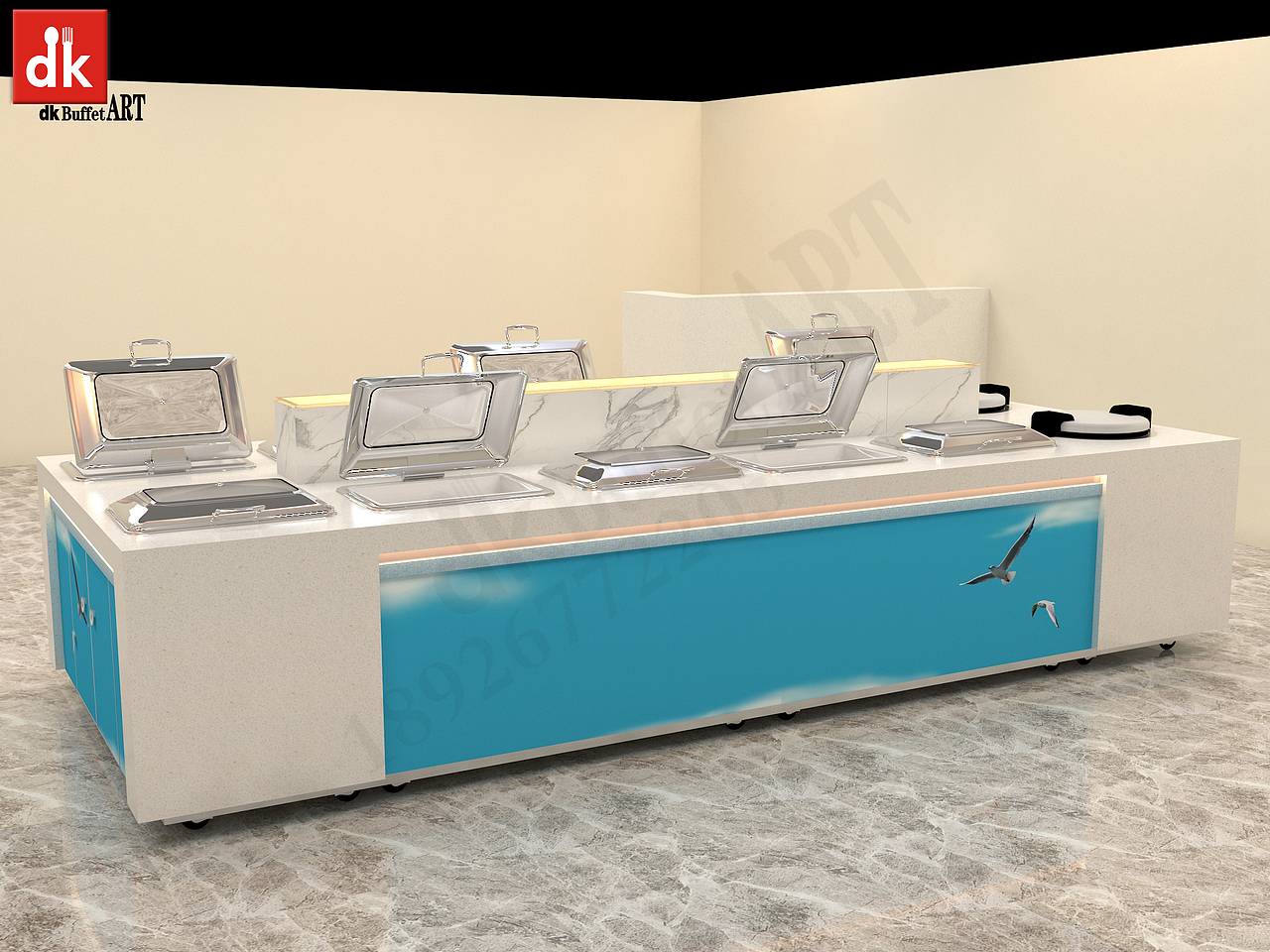 番禺机关单位食堂自助餐台设计 领导餐厅布菲台效果图（图ZMjM5NTA3OTY0） - 生活用品 - 站酷设计师迪克自助餐台定制原创素材 - 站酷ZCOOL