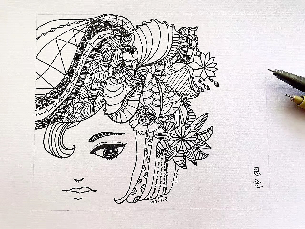 美人系列（图ZMTI4OTQwNDI4） - 创作习作 - 站酷设计师英子手绘插画控原创素材 - 站酷ZCOOL