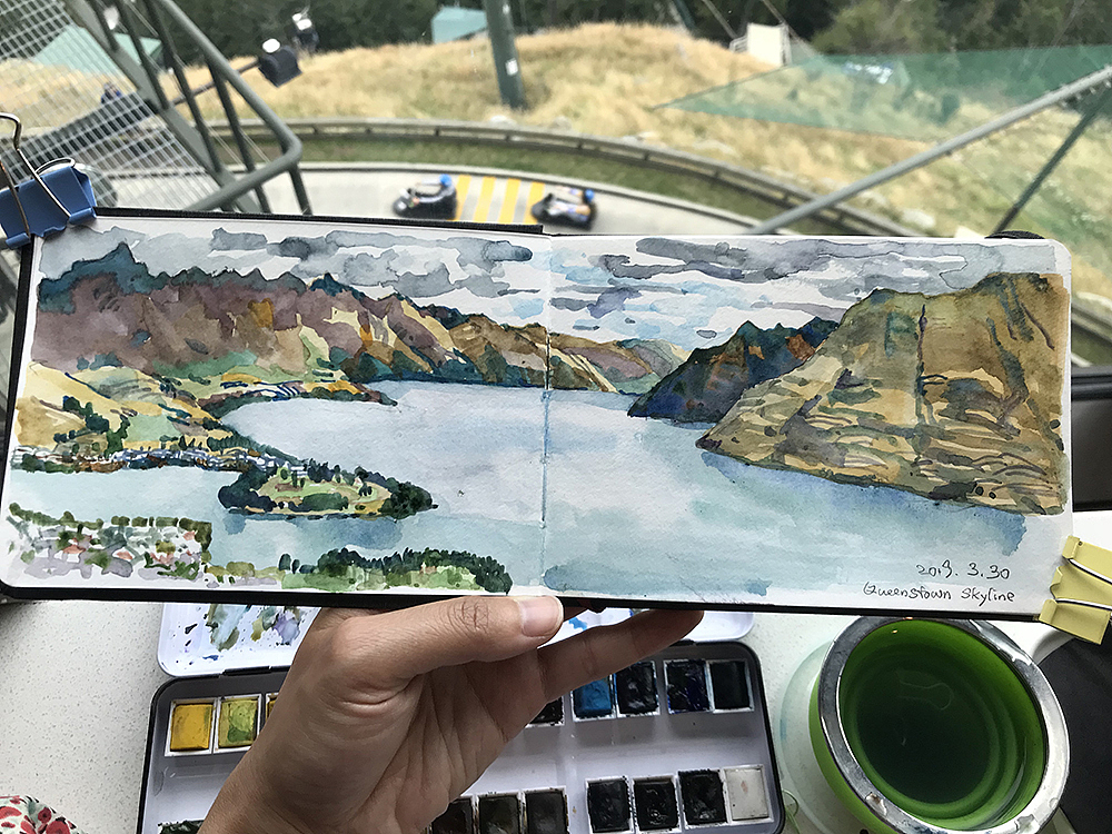 纽西兰南岛之旅的插画&速写