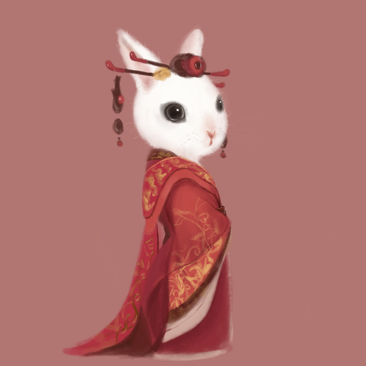 秦尼兔形象设计，古风兔子（图ZOTIwNTIzNTI=） - 商业插画 - 站酷设计师新年小元宝原创素材 - 站酷ZCOOL