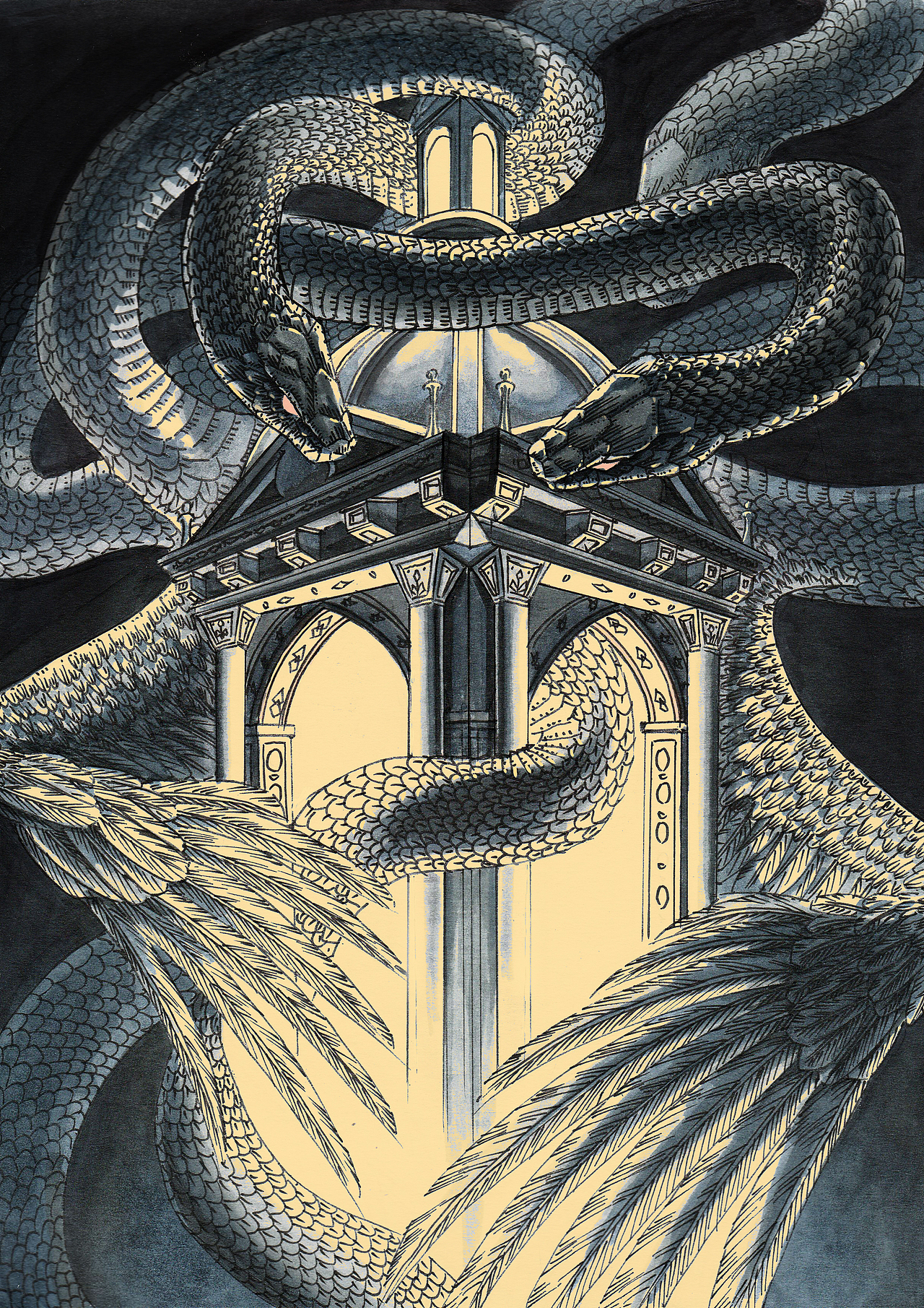 蛇|插画|创作习作|夏华线_原创作品-站酷zcool