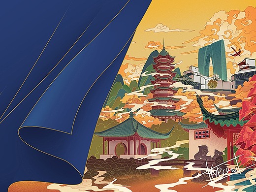 重庆网红旅游景点明信片洪崖洞