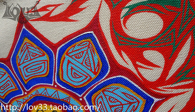 叁公馆·盗墓笔记概念系列【盗墓花事】の浴火莲花手绘帆布文件袋