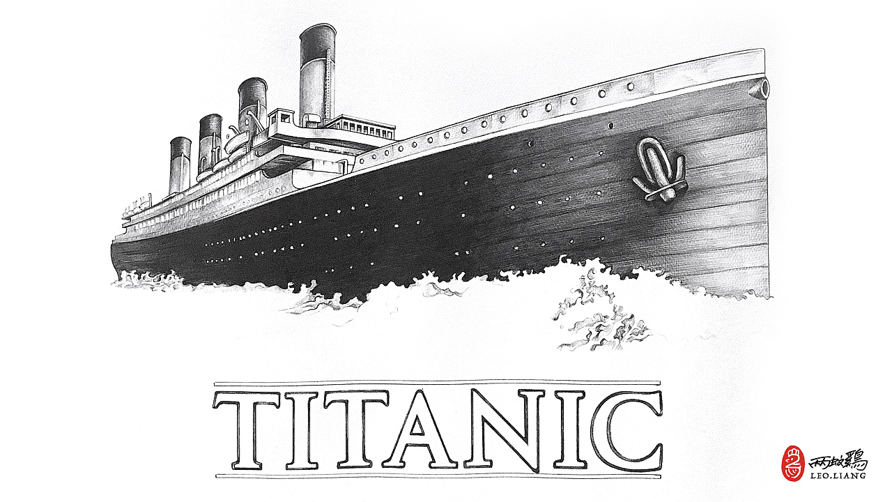 绘画泰坦尼克号图片